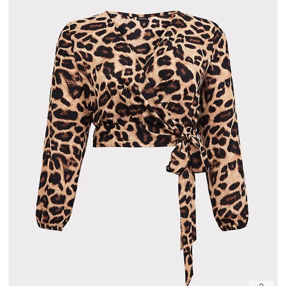 COPY - LEOPARD WRAP BLOUSE